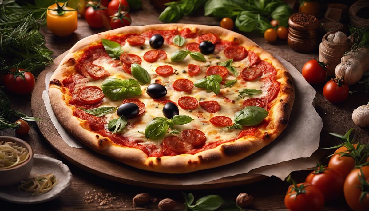 An image of a pizza, symbolizing different aspects and symbolism within a biblical dream context