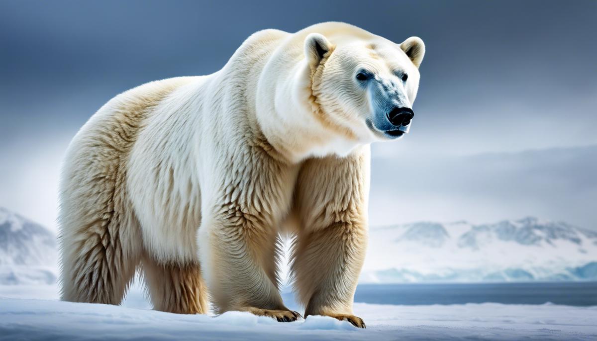 Image depicting a polar bear against a snowy background, symbolizing strength and resilience in the face of adversity
