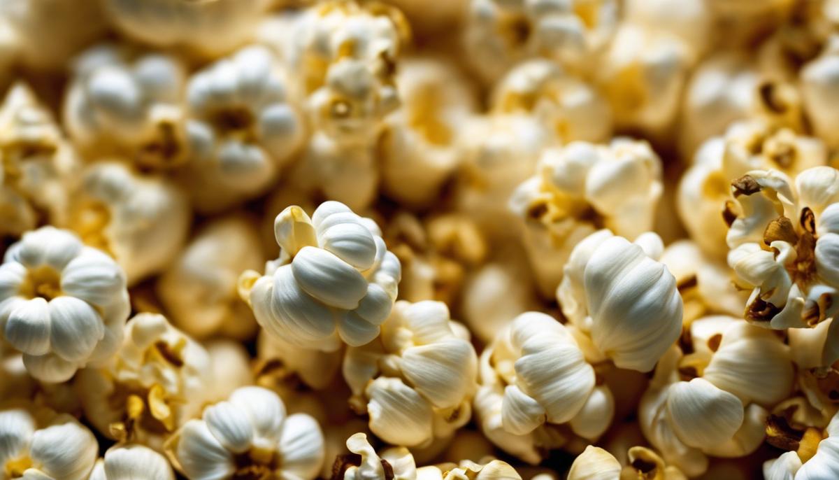 An image depicting a popcorn kernel in the process of popping, symbolizing transformation and growth