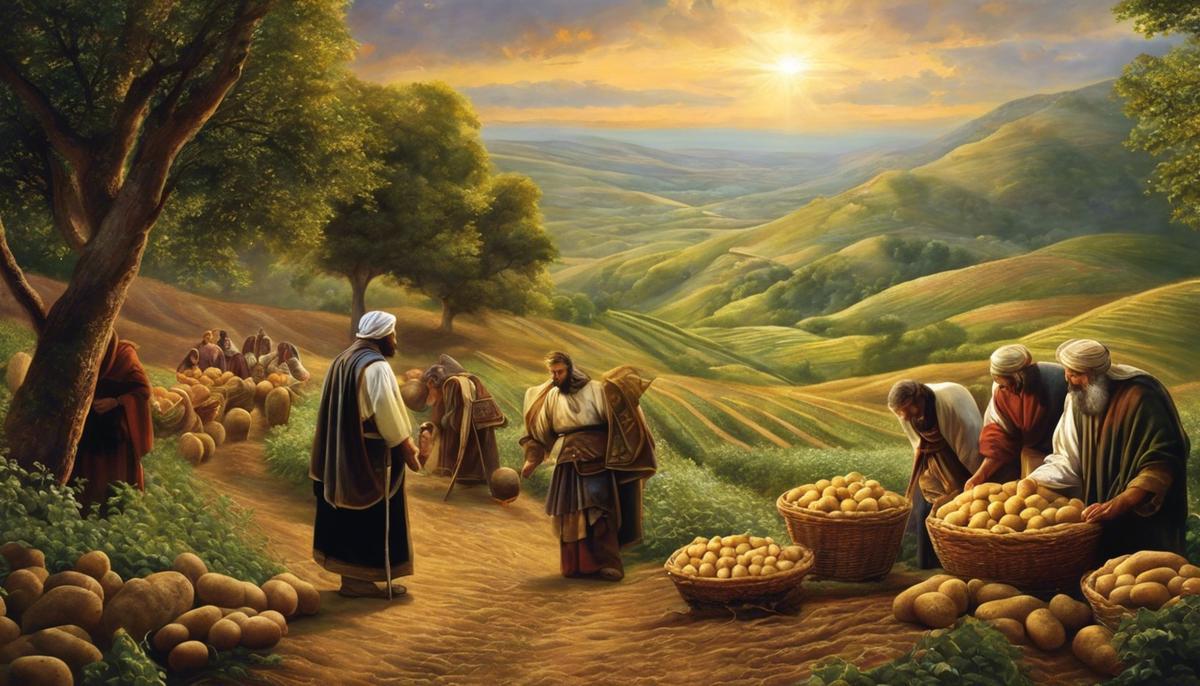 Image depicting the divine significance of potatoes in the Bible, highlighting their symbolic nature and spiritual insights.