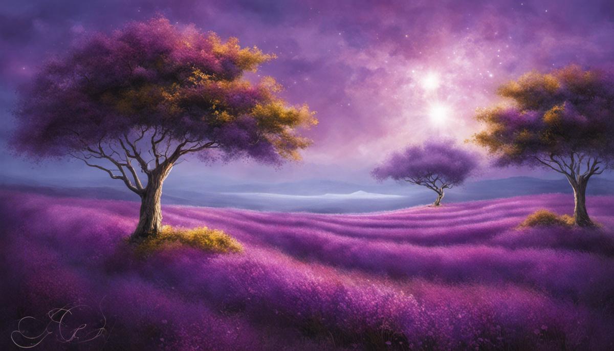 Image depicting the color purple in dreams, representing spirituality, balance, and emotional stability for visually impaired individuals.