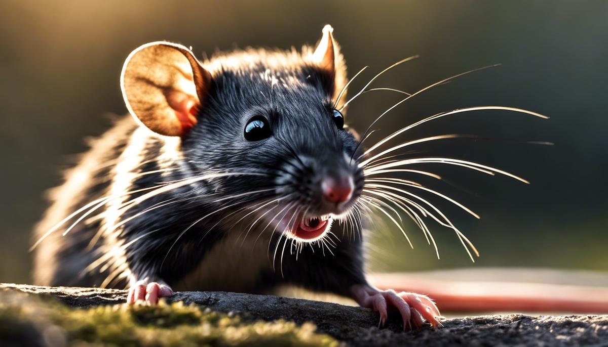 A rat with its mouth open, ready to bite someone's finger