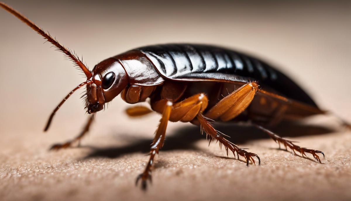 An image of a roach crawling on a surface