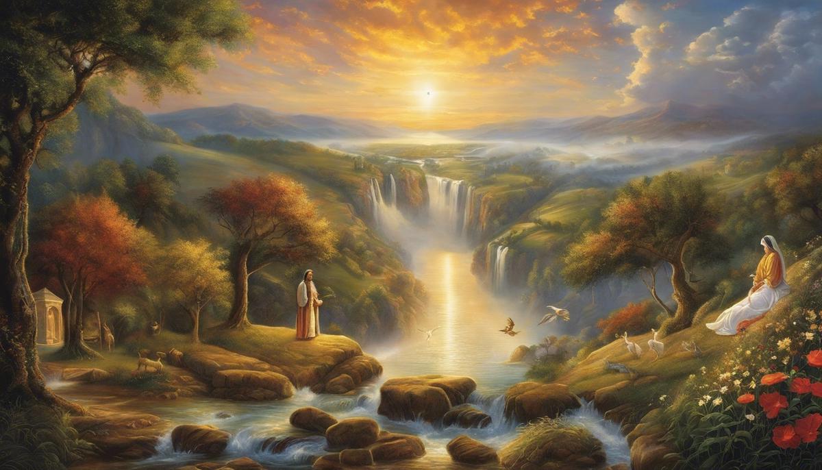 An image depicting dreams in Biblical narratives, showcasing symbols and divine revelations in a visual form for the visually impaired