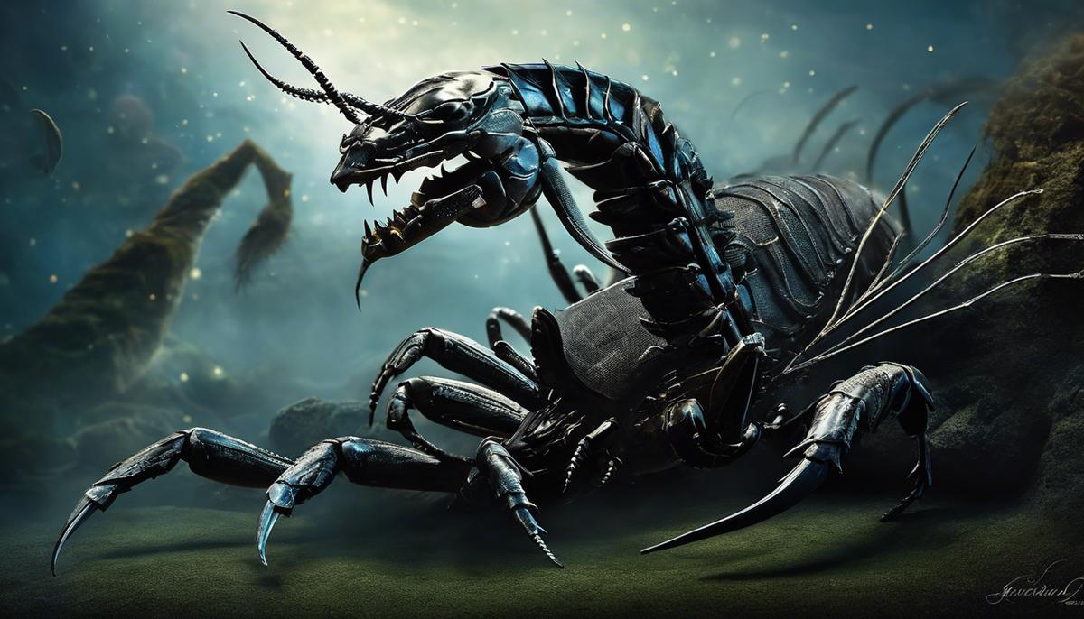 Image of scorpions in dreams, representing the symbolic meaning while surrounded by mystery and curiosity.