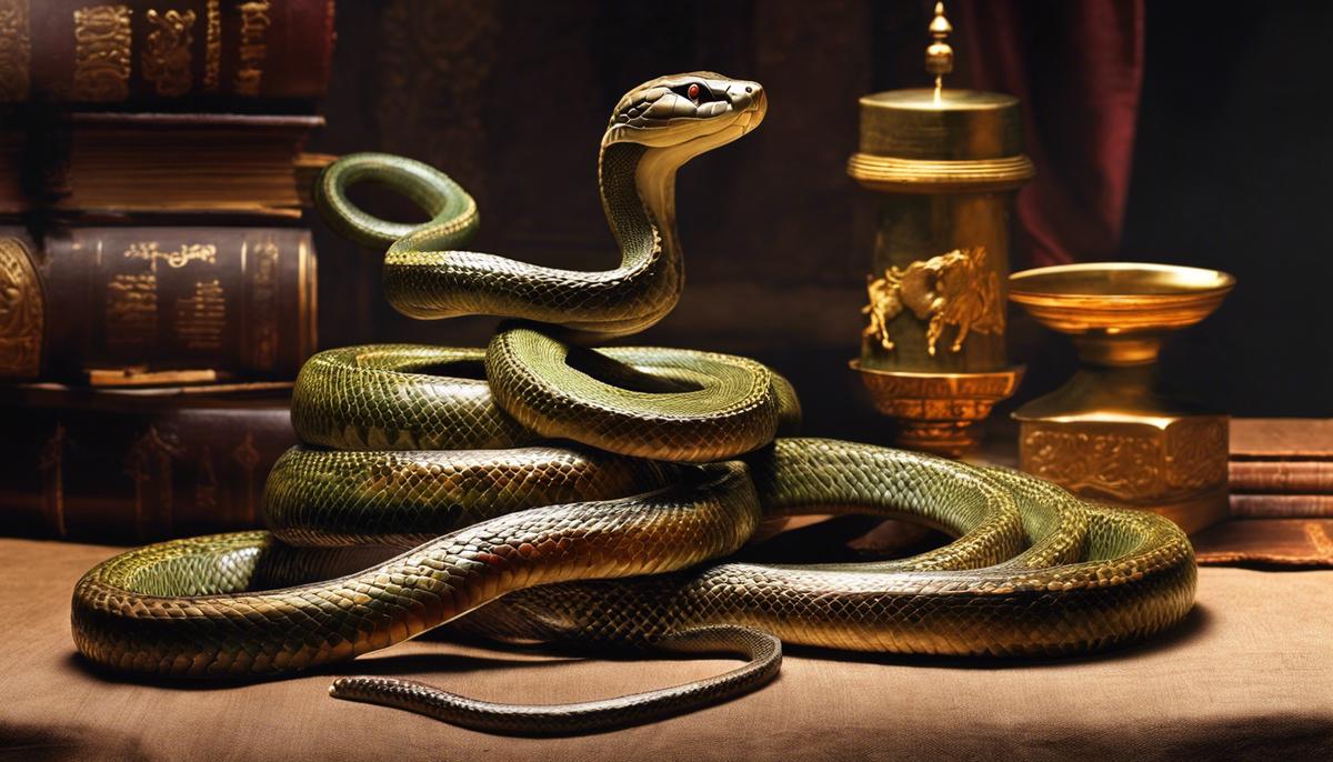 An image depicting various representations of snakes throughout history and cultures, reflecting their symbolic significance in biblical texts.