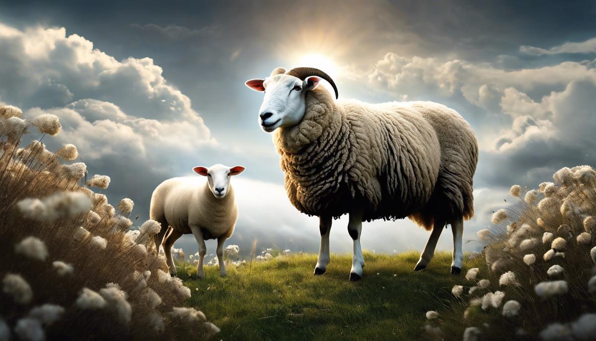 An image illustrating the concept of sheep dreams, representing symbolization, psychology, and personal growth.