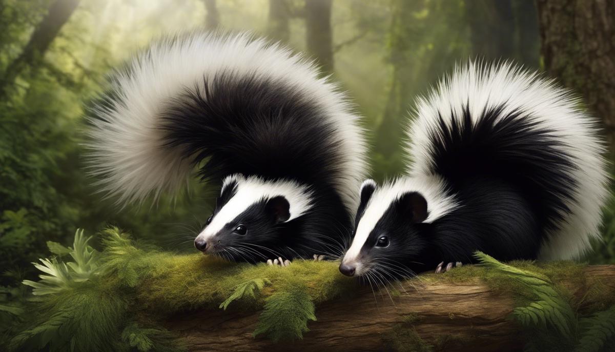 An image of skunks in a biblical dream illustrating their symbolic significance