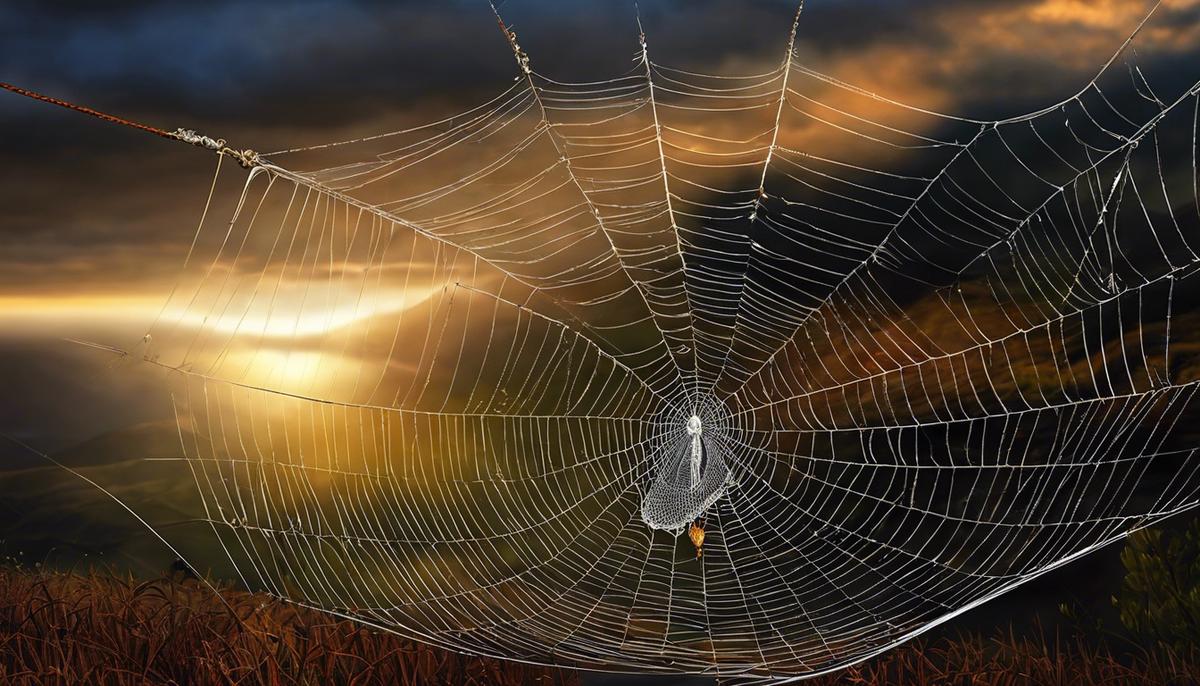 Image of a spider weaving its intricate web, representing the significance of spiders in biblical literature.