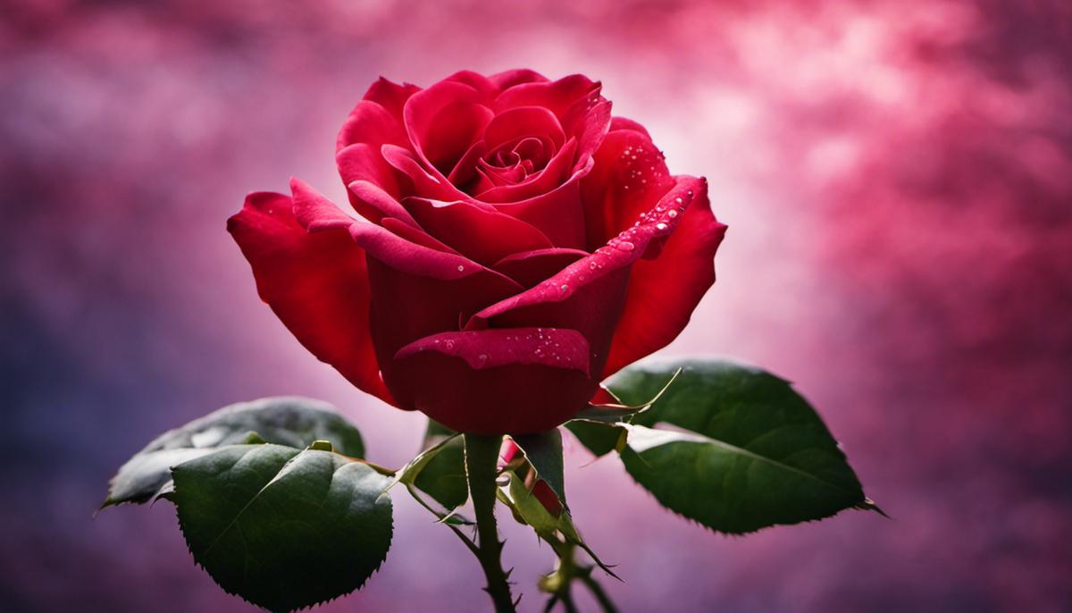 A close-up image of a red rose, symbolizing the spiritual importance of the color red in dreams.