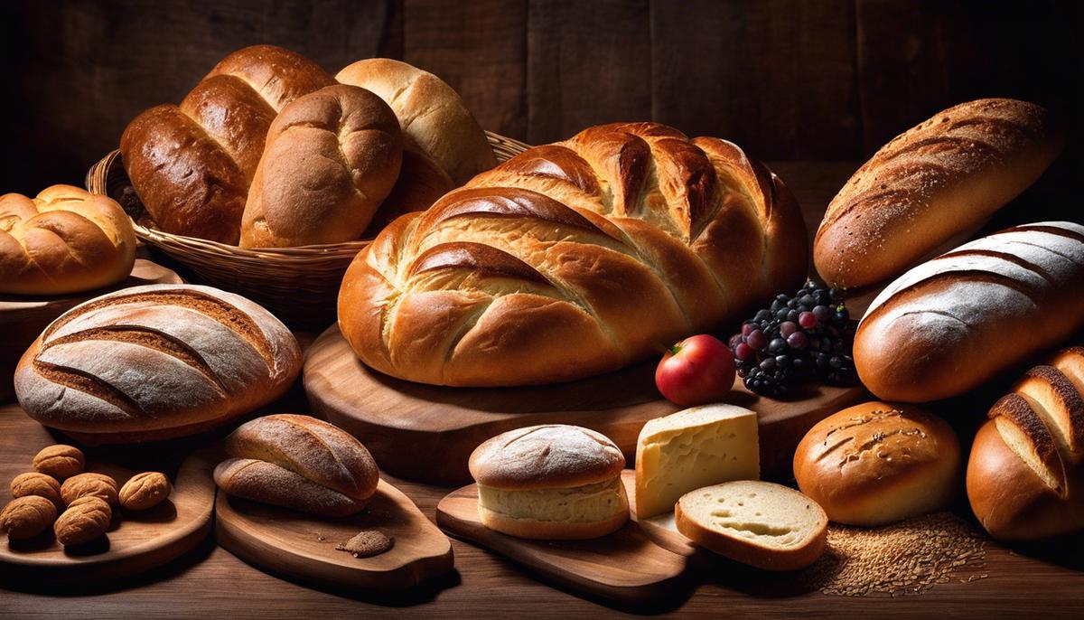 An image depicting different types of bread, symbolizing the diverse cultural interpretations of bread in dreams.