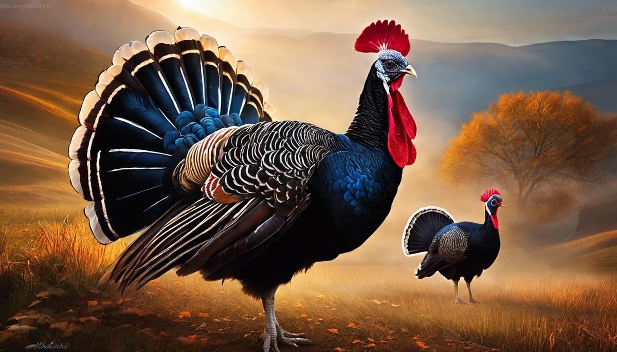 An image depicting turkeys in a dream, representing the various interpretations in different cultures and societal contexts.