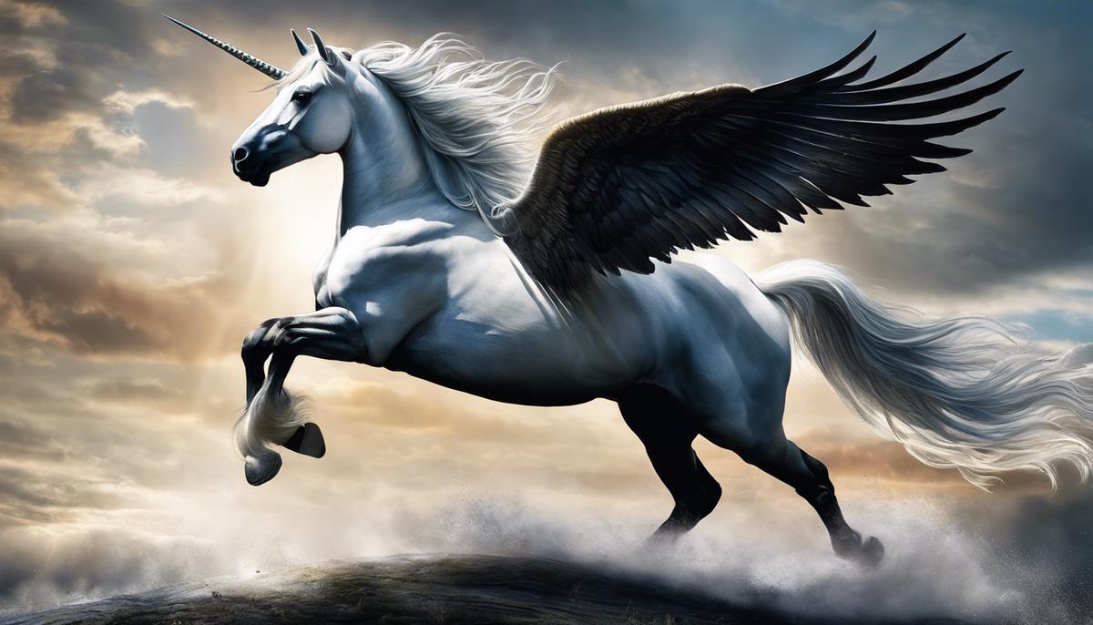 An image of a unicorn, symbolizing power and purity.