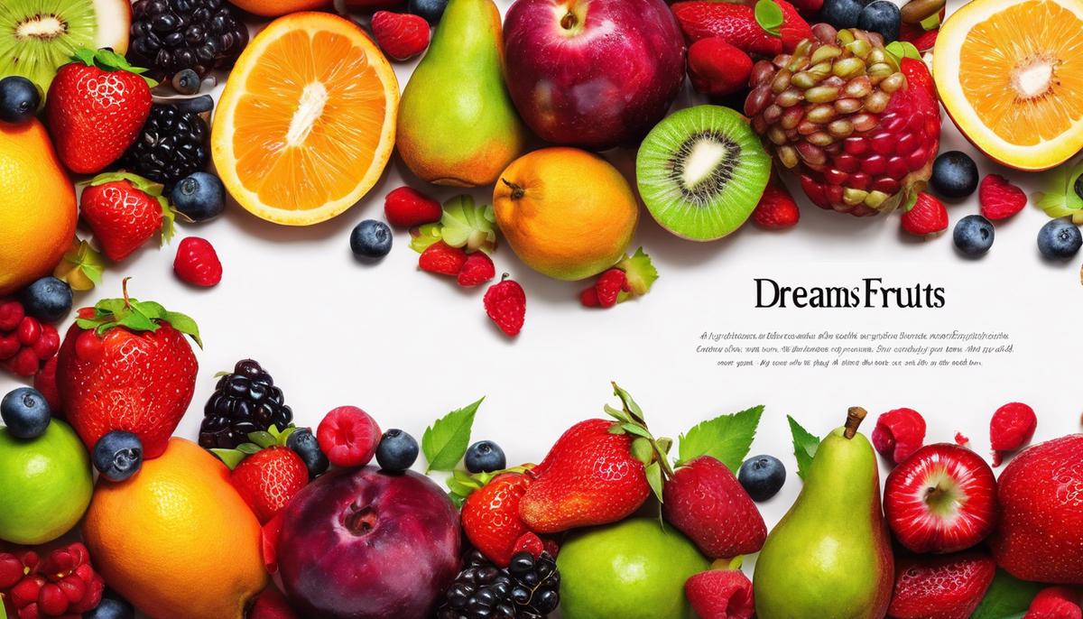 An image of various colorful and vibrant fruits representing the text about dreams splashed with rich, vibrant fruits
