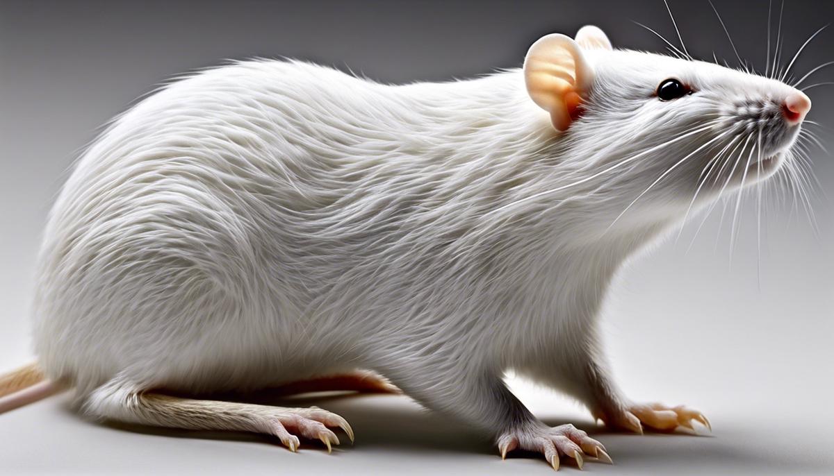 A white rat depicted as a symbol for personal growth and spiritual evolution