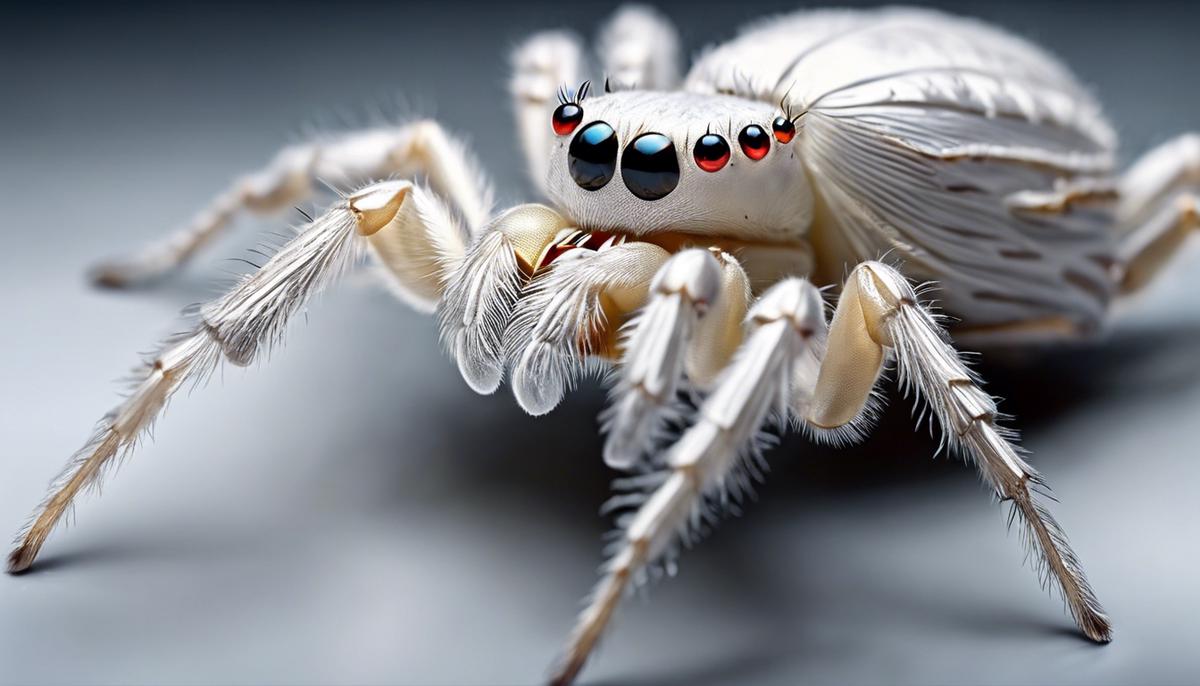 An image of a white spider symbolic of elegance and tranquility in fashion